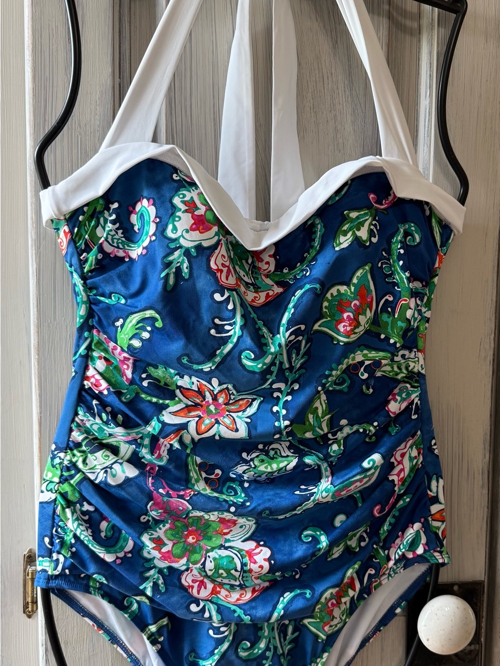 Ralph Lauren Navy Blue Floral Paisley One-Piece Swimsuit Never Worn